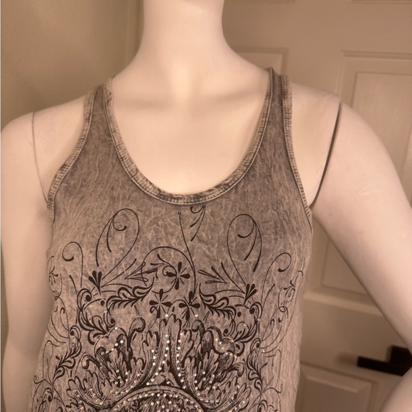 Vocal Tie Dye Print Bedazzled Crystal Rhinestones Studded Maxi Dress Small. #95 - Picture 3 of 11